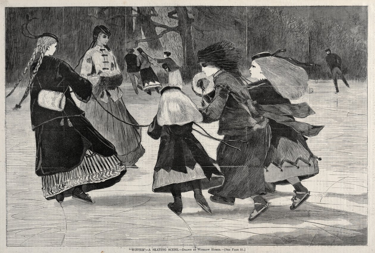 Talvi - Luistelukohtaus, 1868. tekijältä Winslow Homer