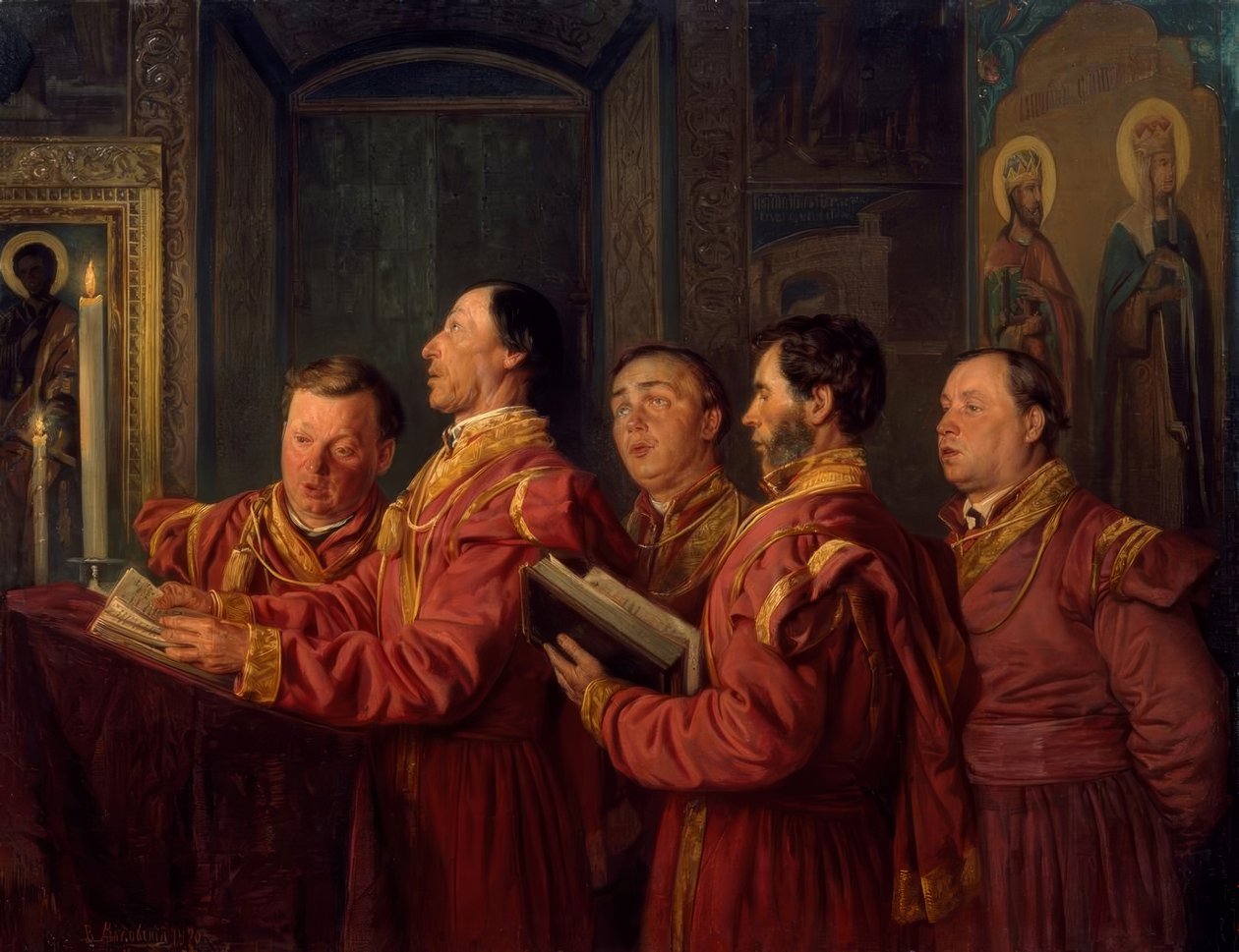 Chorsänger in der Kirche tekijältä Wladimir Jegorowitsch Makowski