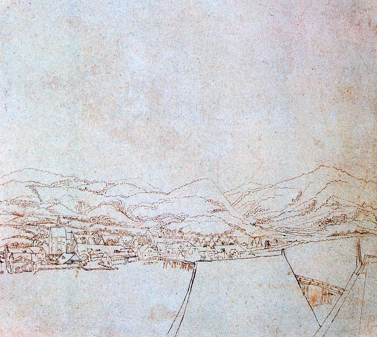 Näkymä Urfahrista, c1510-1553 tekijältä Wolf Huber