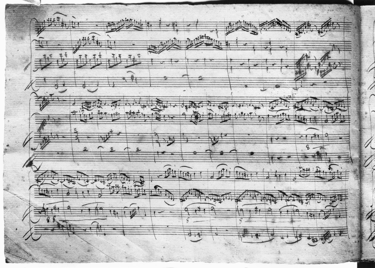 Trio G-duuri viululle, cembalolle ja sellolle (K 496) 1786 (2. sivu) tekijältä Wolfgang Amadeus Mozart