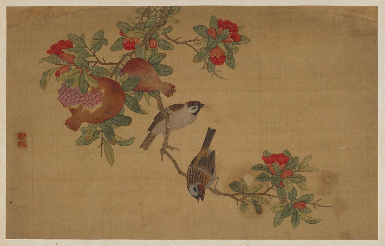 Linnut, hedelmät ja kukat, Qing-dynastia, 1741. tekijältä Wu Zhang