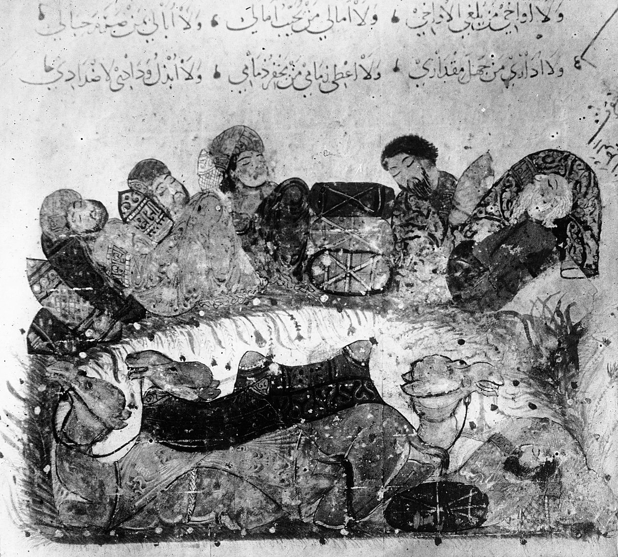 Ms Ar 5847 f.11, asuntovaunun lepopaikka, "Le Maqamat de al