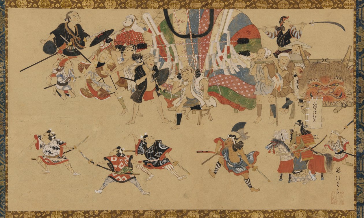 Katukuva festivaalin aikana, n. 1750-70. tekijältä Yamamoto Fujinobu