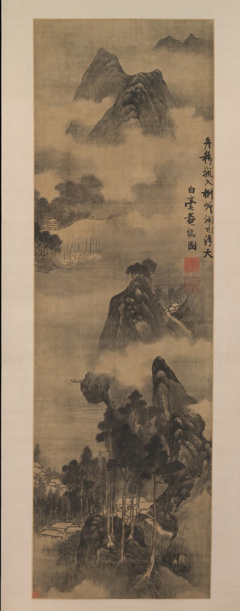 Vuoret joen rannoilla, 1600-luvun alku. tekijältä Zhang Ruitu