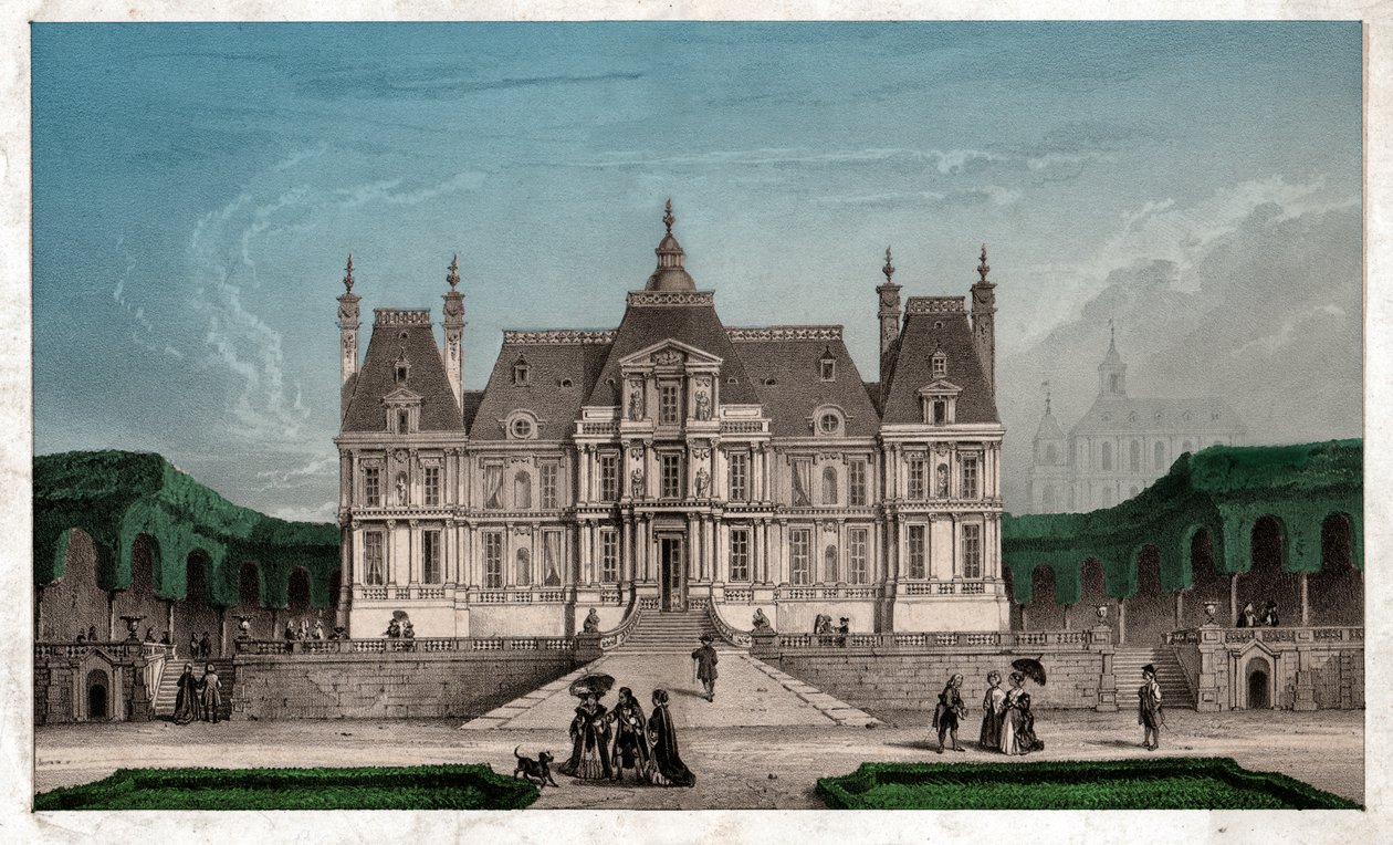 Maison Lafitten linna, noin 1850 (kaiverrus) tekijältä . .