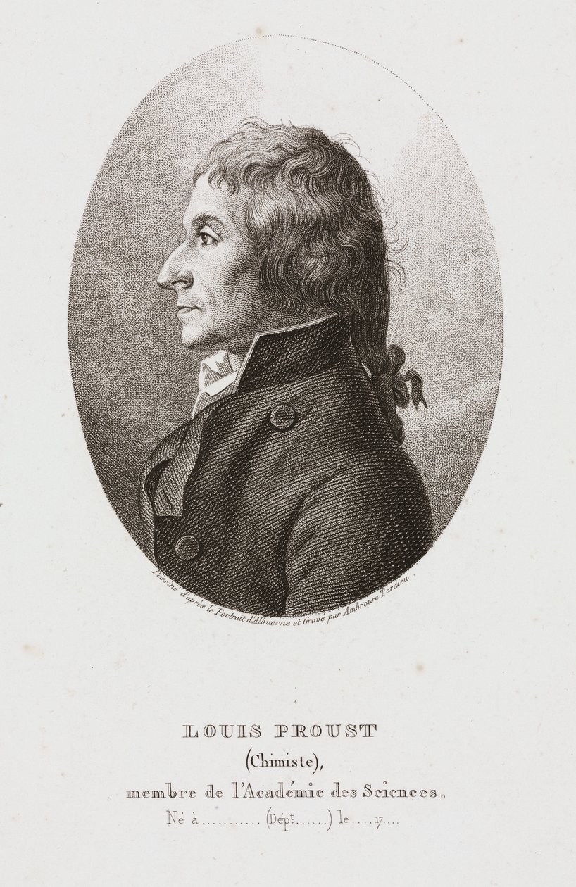 Joseph Louis Proust, ranskalainen kemisti, n. 1795 tekijältä Frederick (attr. to) Barnard