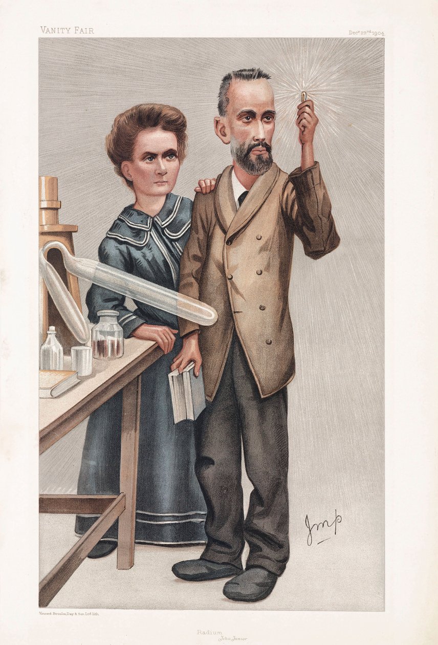 Pierre ja Marie Curie, ranskalaiset fyysikot tekijältä Henry Charles Fehr
