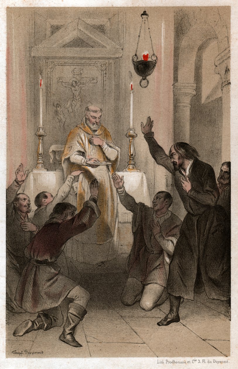 Pyhä Ignatius Loyolalainen, noin 1820 (litografia) tekijältä . .