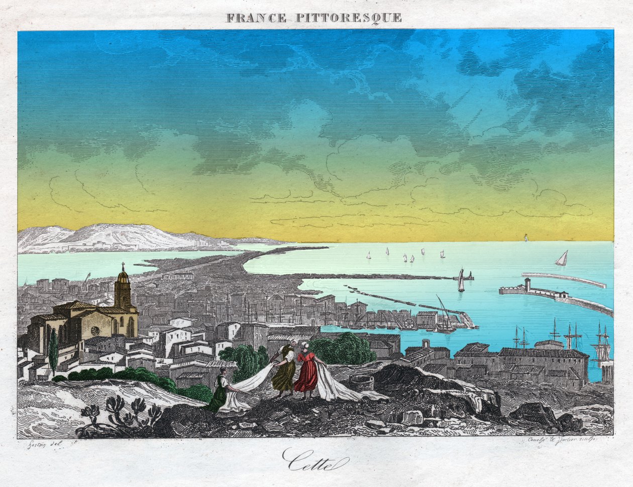 Sete, noin 1850 (kaiverrus) tekijältä . .