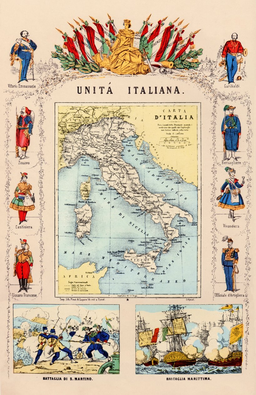 YHDISTYNYT ALLEGORIA ITALIA 1860 tekijältä . .
