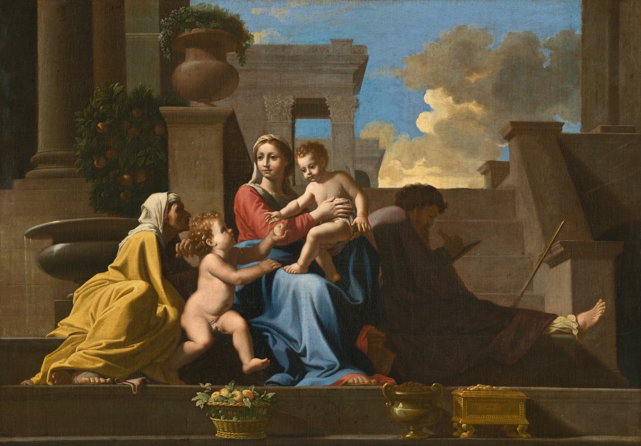 Pyhä perhe portailla tekijältä after Nicolas Poussin