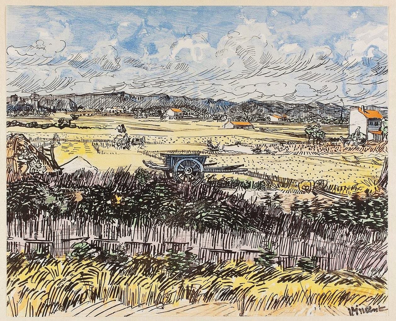 Sadonkorjuu Provencessa. tekijältä Vincent van Gogh
