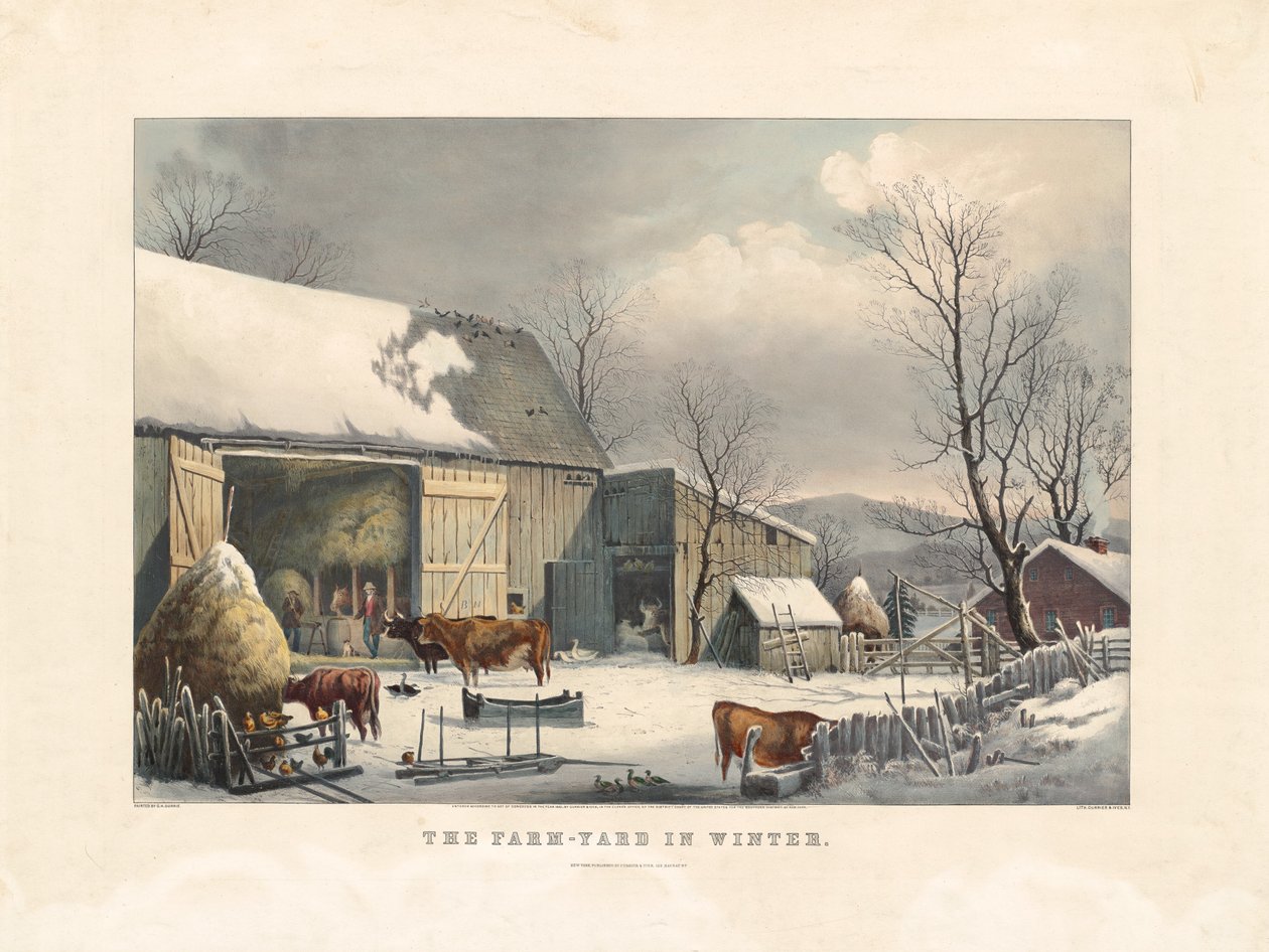Maatilapiha talvella tekijältä after George Henry Durrie