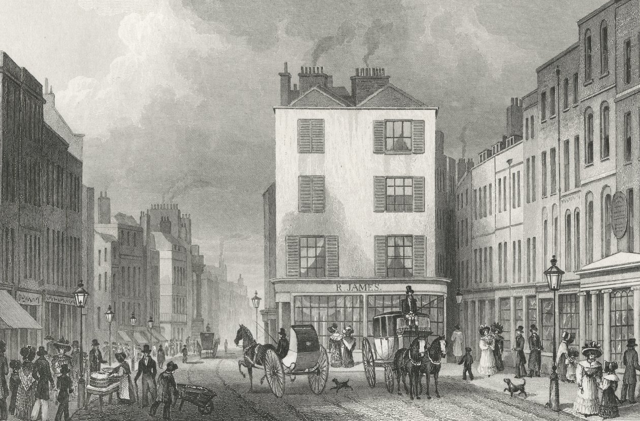 Middle Row Holborn, 1830 tekijältä Thomas Hosmer after Shepherd