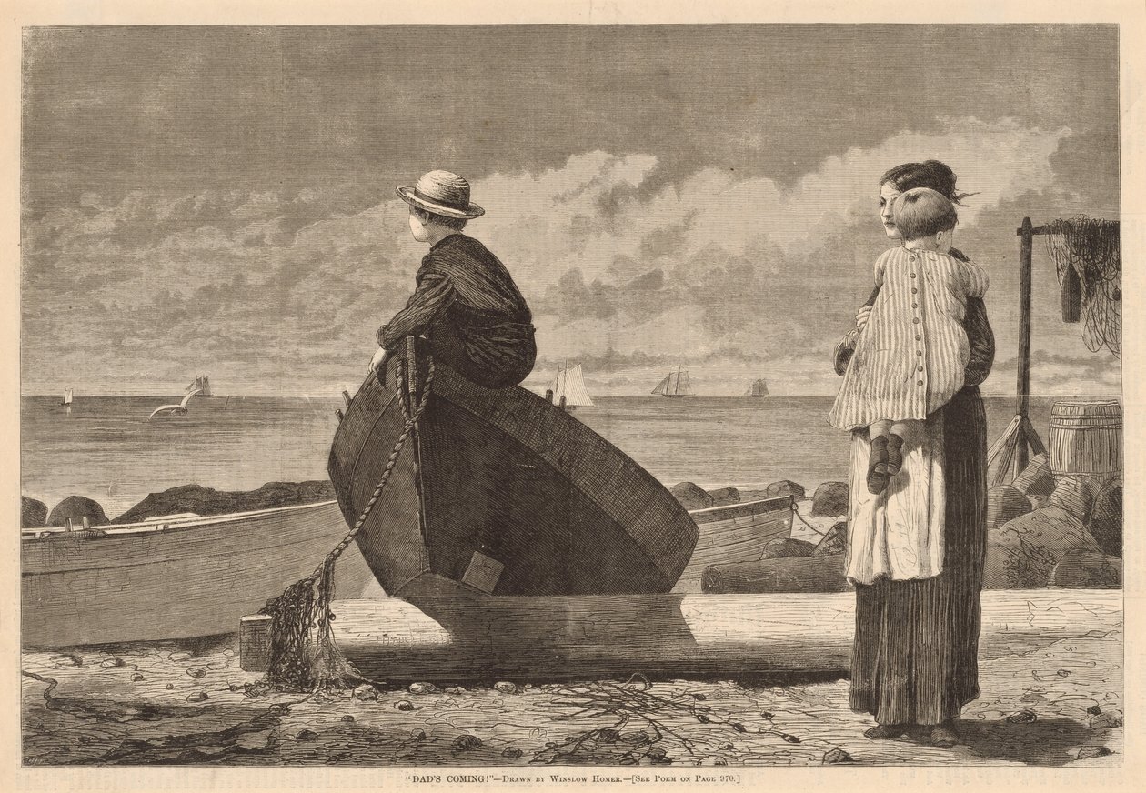 "Isä tulee!" tekijältä after Winslow Homer