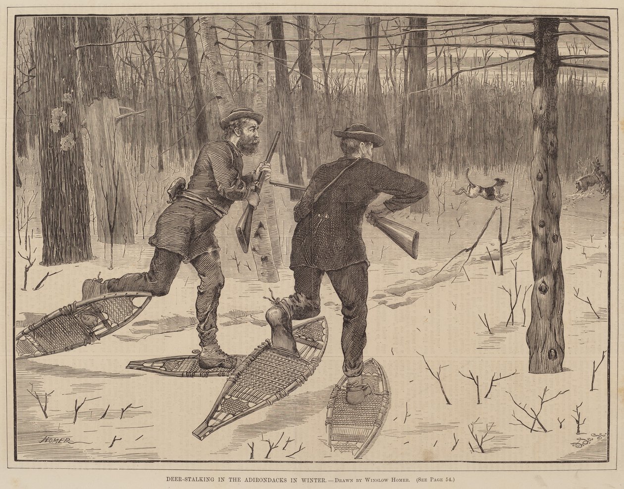 Deer-Stalking in Adirondacks talvella tekijältä after Winslow Homer
