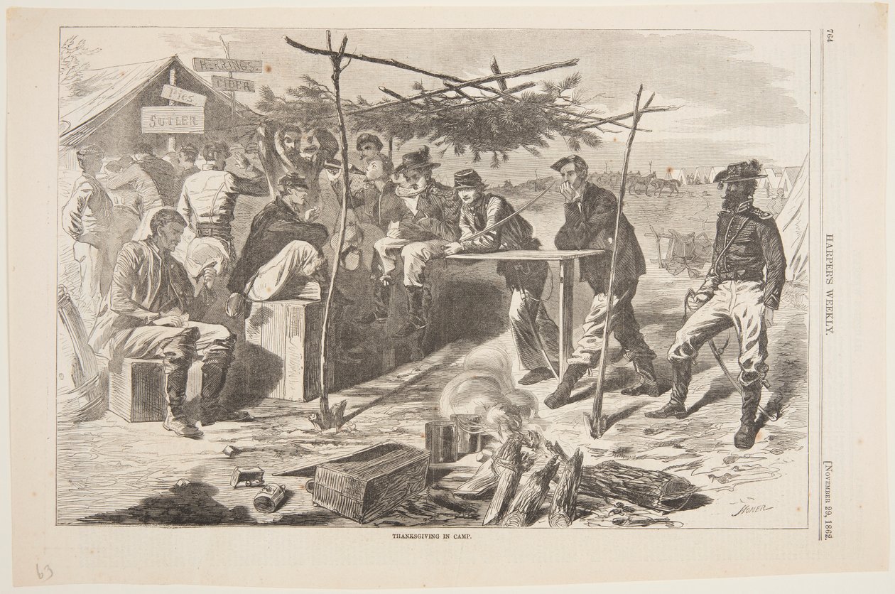 Kiitospäivä leirillä tekijältä after Winslow Homer