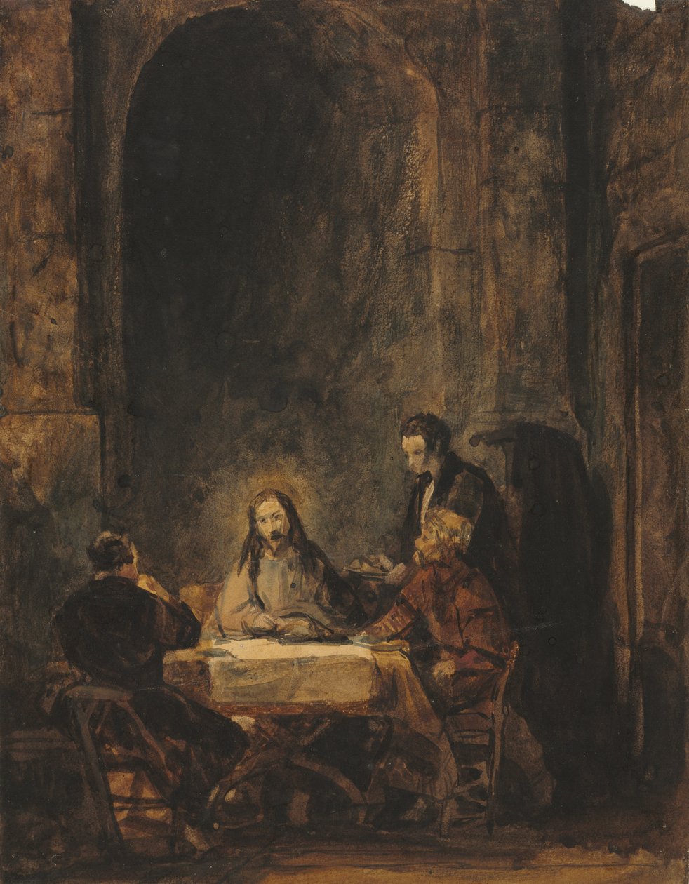 Kristus Emmauksessa tekijältä attributed to Benjamin West