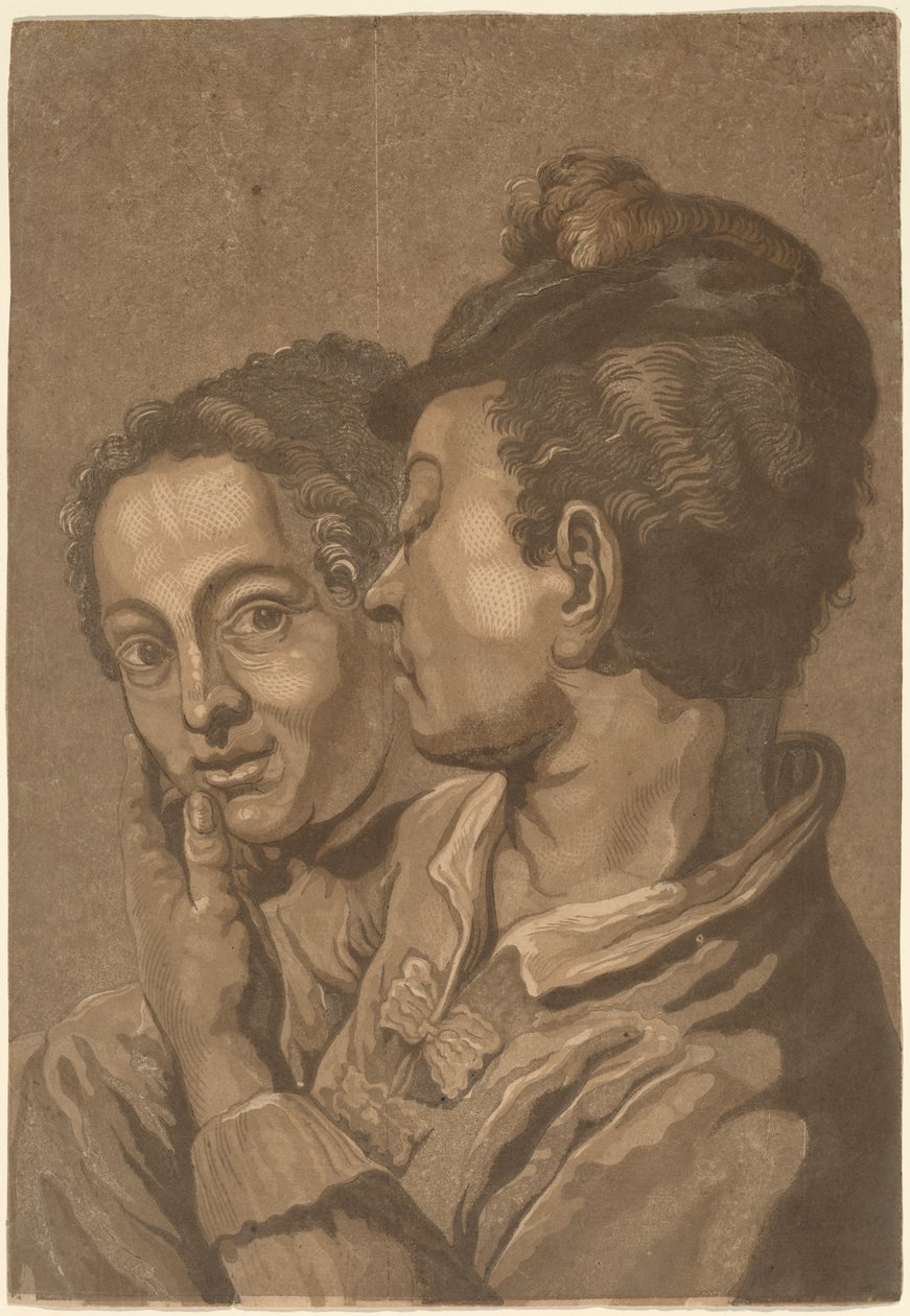 Kaksi rakastavaista tekijältä attributed to John Baptist Jackson, probably after Giovanni Battista Piazzetta
