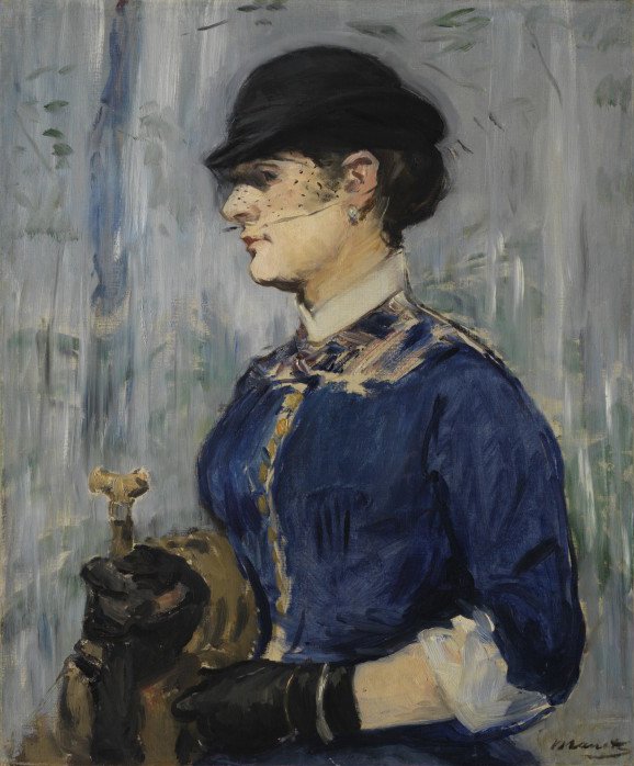 Nuori nainen pyöreässä hatussa tekijältä Édouard Manet