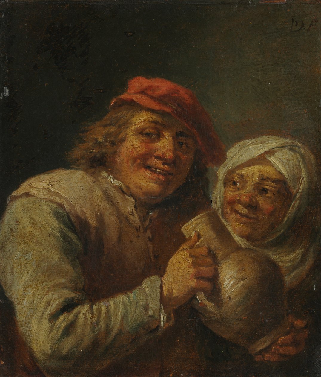 Vanha mies ja nainen tekijältä imitator of David Teniers