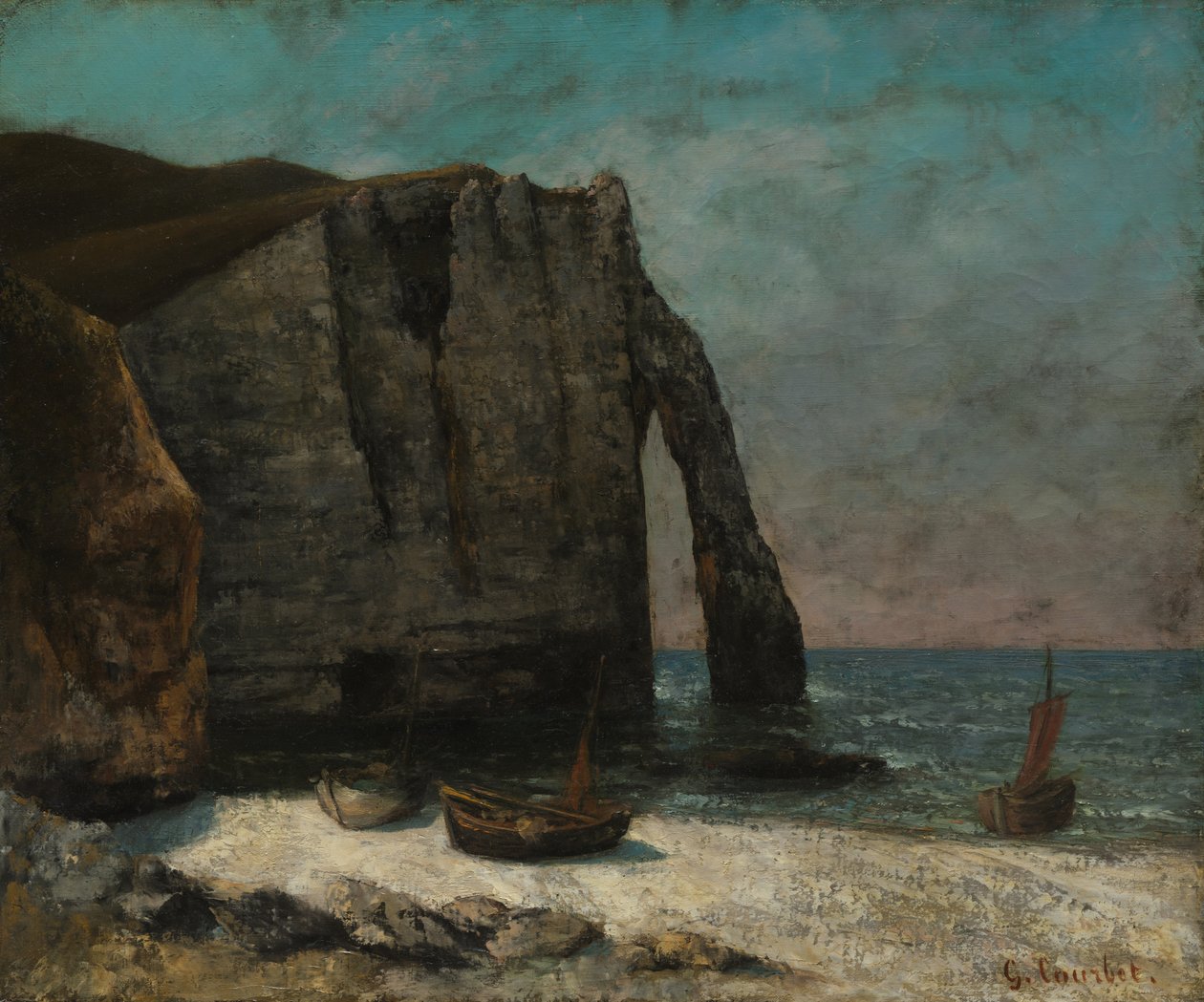 Cliff at Étretat tekijältä imitator of Gustave Courbet