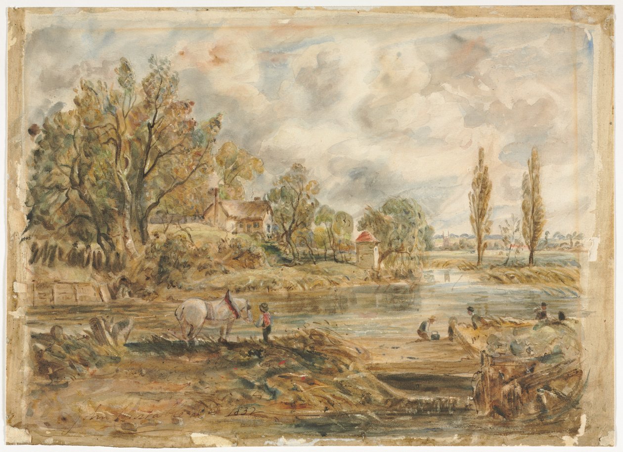 Valkoinen hevonen tekijältä imitator of John Constable