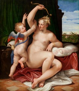 Venus aseistariisuva Cupid, 1550-55