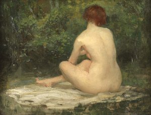 Istuva alaston