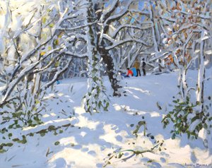 Joulukelkkailu Allestree Woodsissa, 16x20 ,2013