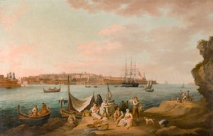 Harbour Scene, Malta (öljy kortille)