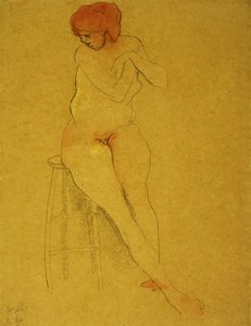 Istuva alaston