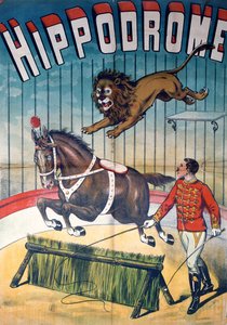 Juliste, joka mainostaa "Hippodrome"-sirkusta, n. 1900