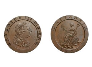 Kärrynpyörä kaksi penniä, 1797 (pronssi)