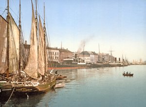 Näkymä Havnegadelle, Kööpenhamina, pubi. 1900