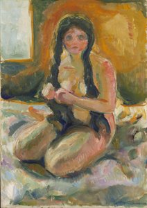 Istuva alaston