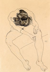 Istuva nainen alaston, 1912