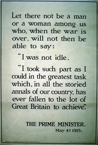 Ison-Britannian ensimmäisen maailmansodan rekrytointijuliste, 1915