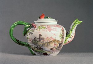 Longton Hall -teekannu, n. 1755 (posliini)