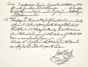 James Cookin käsiala, heinäkuu 1771