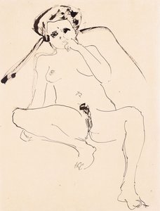 makuuasentoon alaston; Makaava alastonkuva, 1919