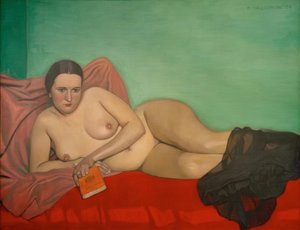 Femme nue rentant un livre