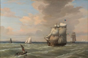 Laivat lähtevät Bostonin satamasta, 1847