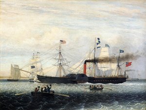 Britannia saapuu Bostonin satamaan, 1848