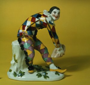Meissenin Harlequin-hahmo, n. 1750 (posliini)