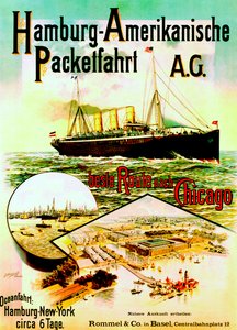 Hamburg American Linea mainostava juliste, 1893
