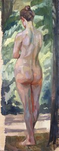 Pysyvä alaston; Standing Back Nude, 1898