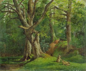 Metsäkohtaus kanien kanssa, 1862