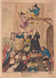 State Jugglers, pub. 1788 (käsin väritetty kaiverrus)