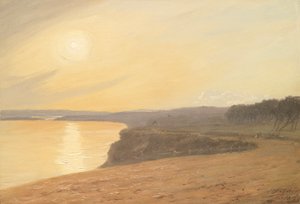 Auringonlasku, lähellä Bournemouthia, 1899 (öljy kortille)